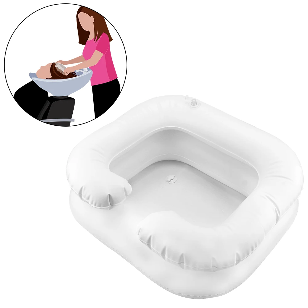 Bed Rest Nursing Aid Sink for The Disabled Shampoo Tray Inflatable Shampoo Basin Tub With Drain Tube Hair Washing Basin Portable