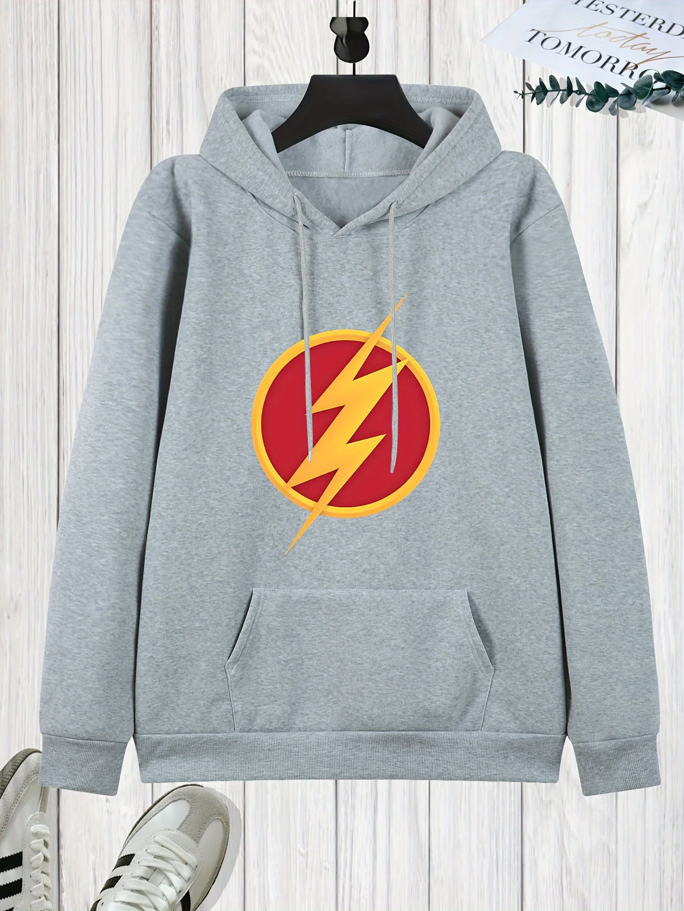 هوديي رجالي كاجوال مطبوع من البوليستر جيب الكنغر قابل للغسل في الغسالة مثالي لخريف وشتاء 2025 جديد في الموضة العصرية #4