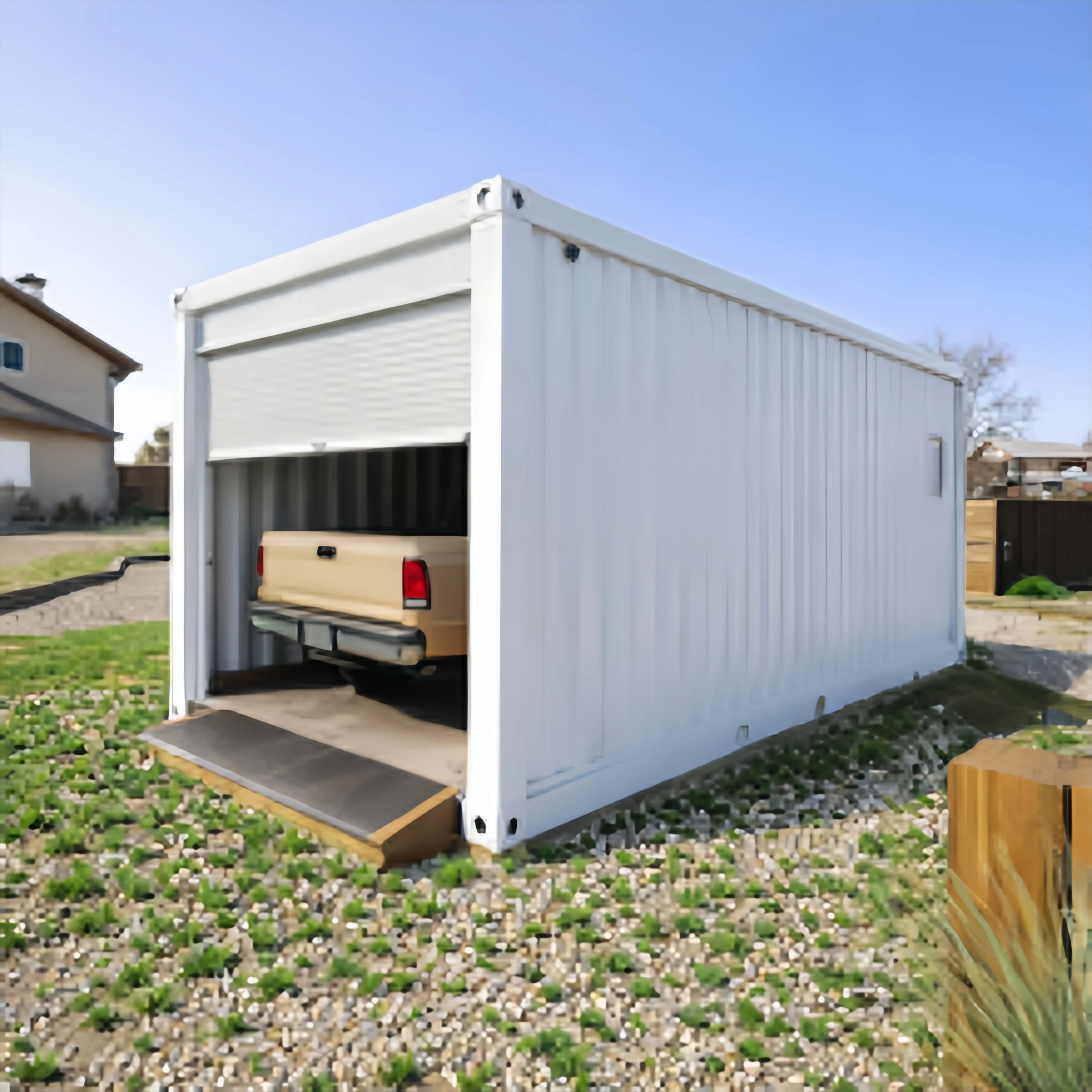 FOODLINE Container Garage Expandable Modular Container Garage For Multiple Cars Storage Backyard Application