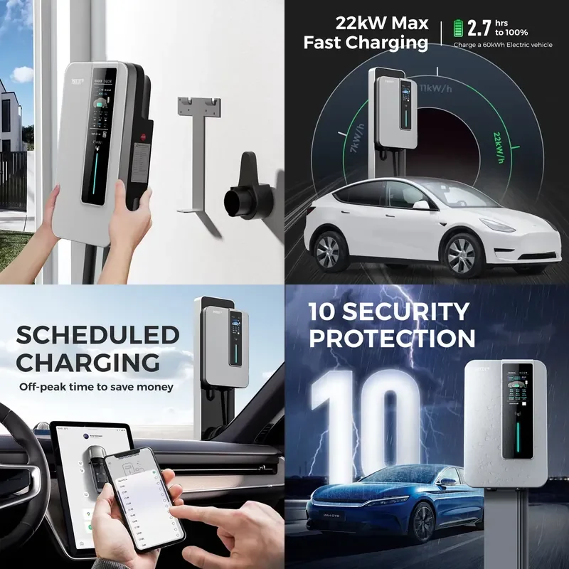 for Ruivanda Type 2 7kw Single Phase EV Charger with Credit Card Payment New Energy Vehicle Charging Station Parts