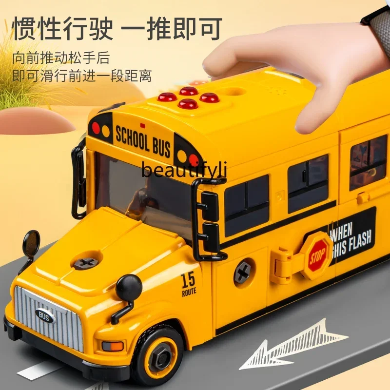 Bus scolaire Bus bébé, jouets éducatifs modèle de bus garçon à 2 portes ouvertes