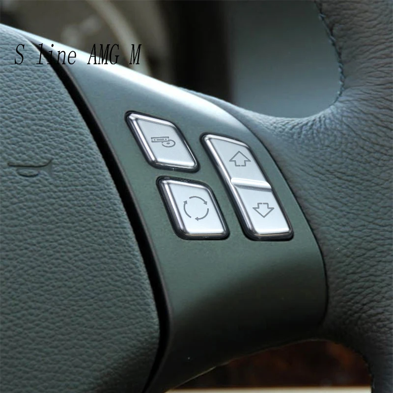 Car Styling Steering Wheel Button switch Decoration Cover Sticker For BMW 1 Series E81 E82 E87 2007-2011 lnterior Accessories