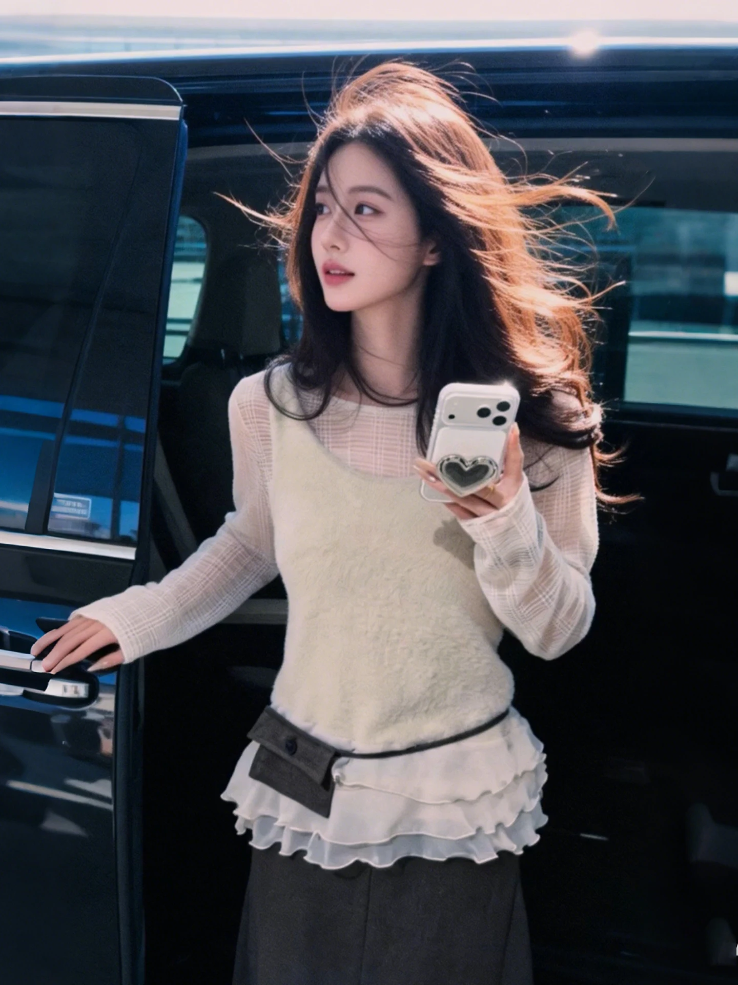 

Soft Fluffy Cake Skirt Vest Top Women's Layered Spring Unique Beautiful Super Cute Strapl Blouse Cotton Polyester Blend