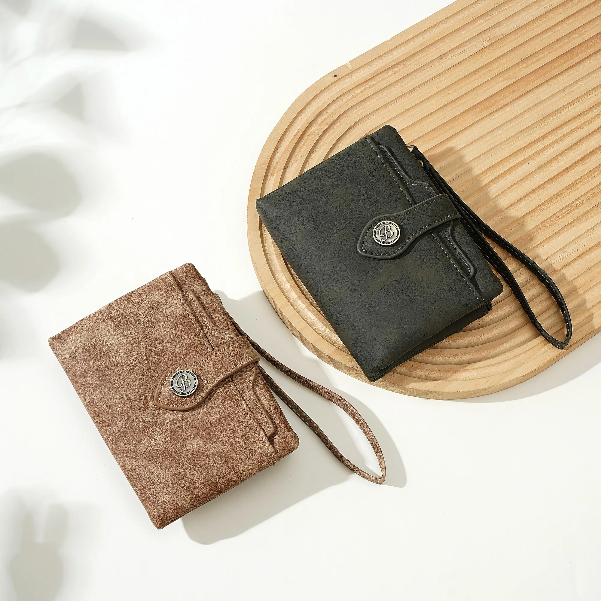 1 Stück - Baellerry Damen Vintage PU-Leder Kurzbörse mit 80% Rabatt, mit Handgelenkschlaufe, 8 Kartenfächern + Ausweisfenster + abnehmbarem Kartenhalter, praktisches Geburtstagsgeschenk für Frauen. – Detail 24