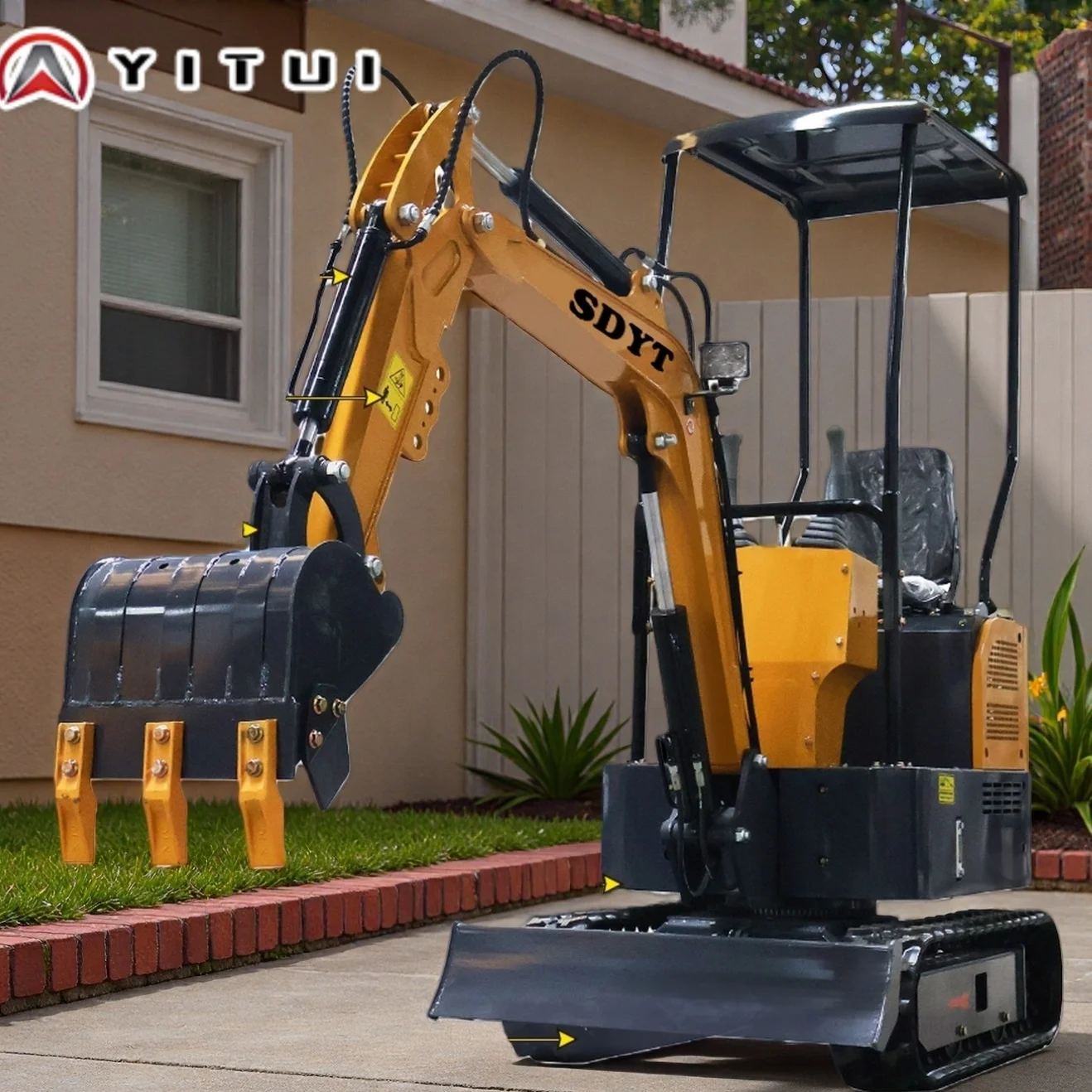 Лидер продаж, компактный гидравлический экскаватор для дома и строительства, 1,2-тонный двигатель Kubota с навесами