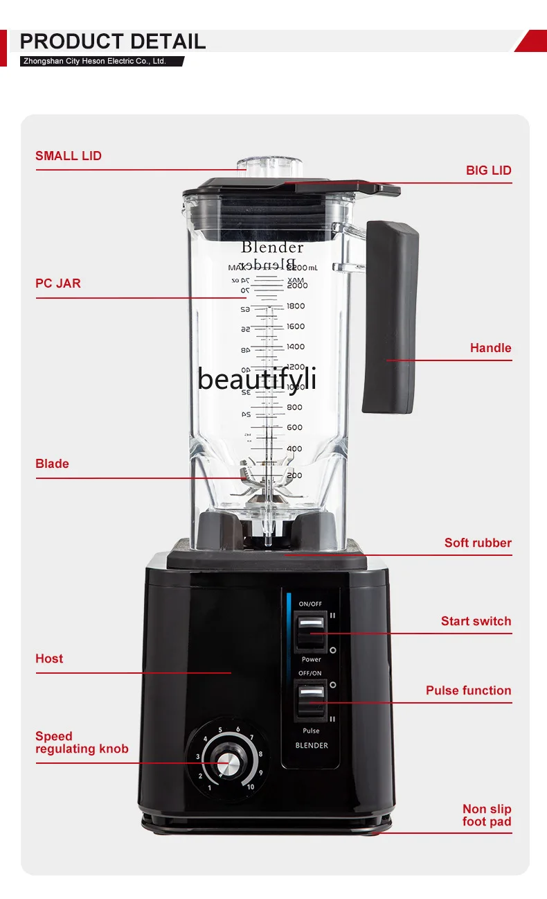Asmt42 Multifunctional wall breaker Large capacity household commercial mixer Juicing, grinder