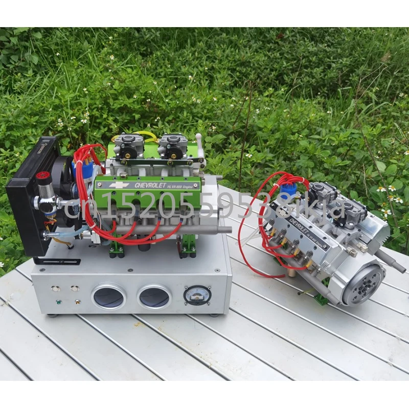 V8 Engine Model Micro OHV Eight-cylinder Four-stroke Gas version Engine Model V8-VX800 Can Start Gift for Adult