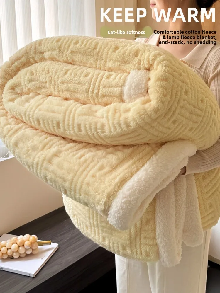 

Thiened Lamb Velvet Blanket Milk Velvet Office Nap Coral Velvet oulder Wrap Sand Cover Blanket Modern Simple Sle All Se...