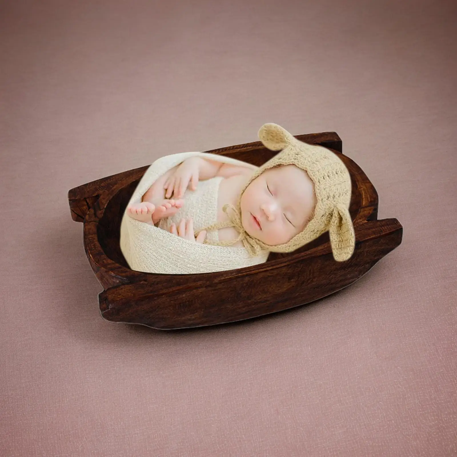 Bassin d'accessoires de photographie de bébé nouveau-né, siège posant en bois, décoration de la maison, mini