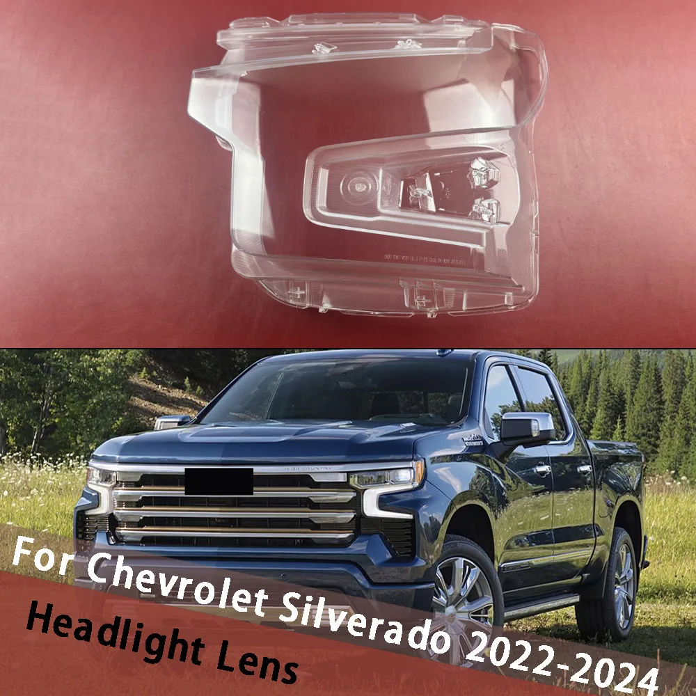 

For Chevrolet Silverado 2022 2023 2024 Car Products Front Lamp Glass Glass Lens Car Front Headlight Lens Cover Lights Shell