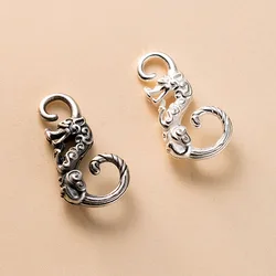 1pc/Lot 925 Sterling Silver Chinese Loong S Connection Clasps 18.5mm Necklace Bracelets Clasp Hooks DIY Jewelry Craft Charms
