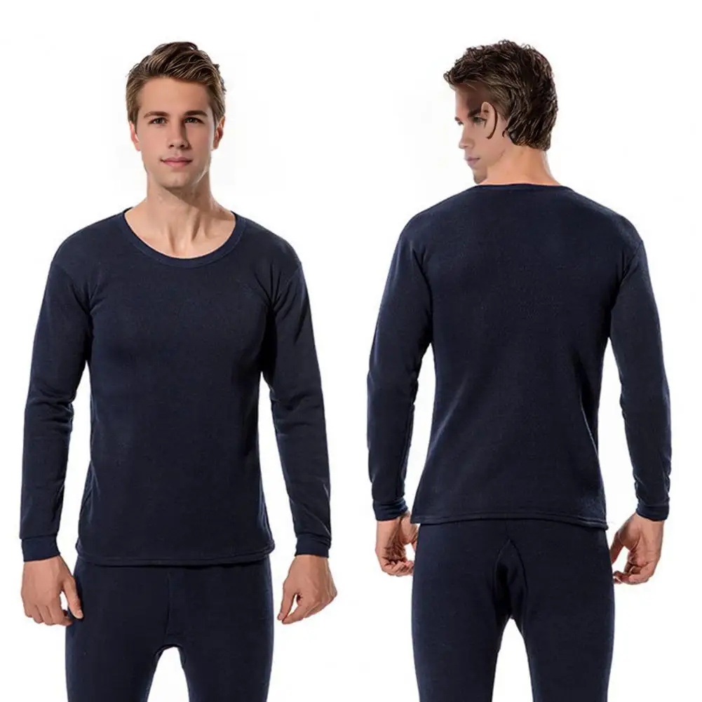 Breathable Men Sports Suit Cozy Men's Lounge Set with Plush Lining Elastic Waist Pants Solid Color Pajamas for Relaxing