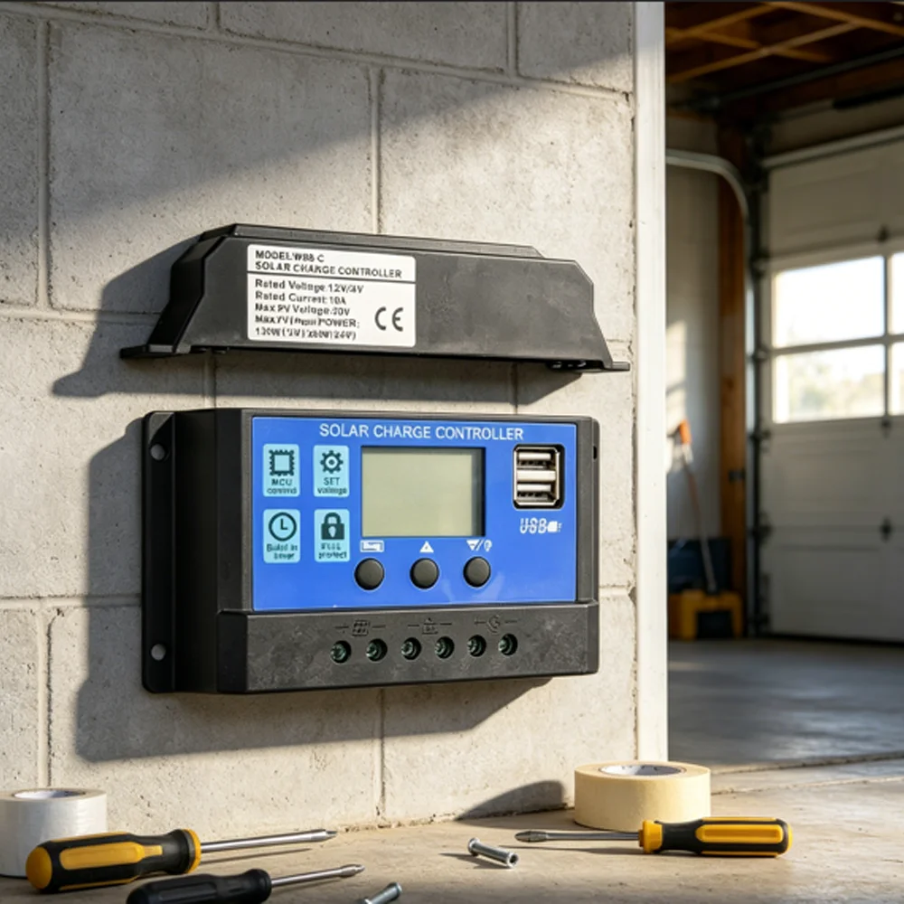 Solarladeregler Photovoltaik-Panel PV-Regler Lastentladeregler Auto LCD Dual USB 5V Ausgang 12V 24V 30A 10A