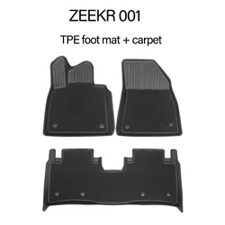 For Zeekr 001 2021 2022 2023 Car Styling Floor Mats Double Layer TPE Foot Pads Cover Interior Floorliner Accessories