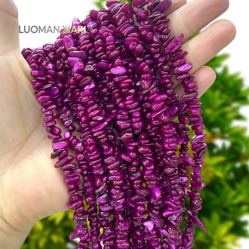 30inch 5-8mm Irregular Natural Shell Dark Rose Red Spacer Beads for Jewelry Making Diy Necklace Bracelet Charms Accessories