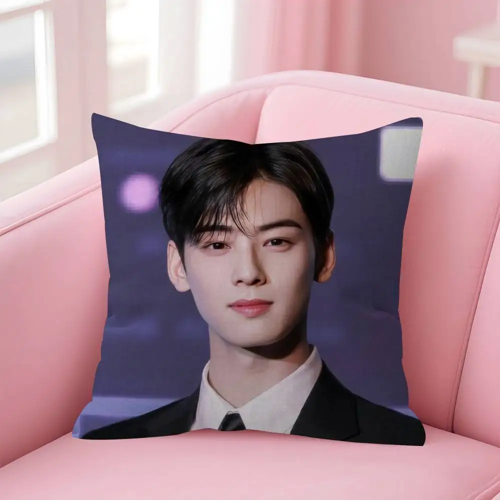 Singer Cha ido EunWoo Doppelseitig bedruckter Kissenbezug aus kurzem Plüsch. Geeignet für Wohnzimmer, Schlafzimmer, Sofas, Dekokissenbezüge – Detail 9