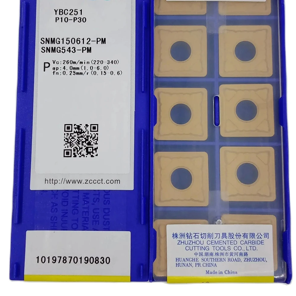 

100% ZCC SNMG 150612 YBC251 TURNING TOOLS INSERTS Cutter For steel SNMG150612-PM YBC251 Cemented Carbide Inserts