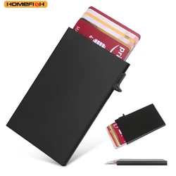 HOMEFISH Portable Metal Card Holder, Slim Mini Wallet, Simple Coin Purse for Men and Women