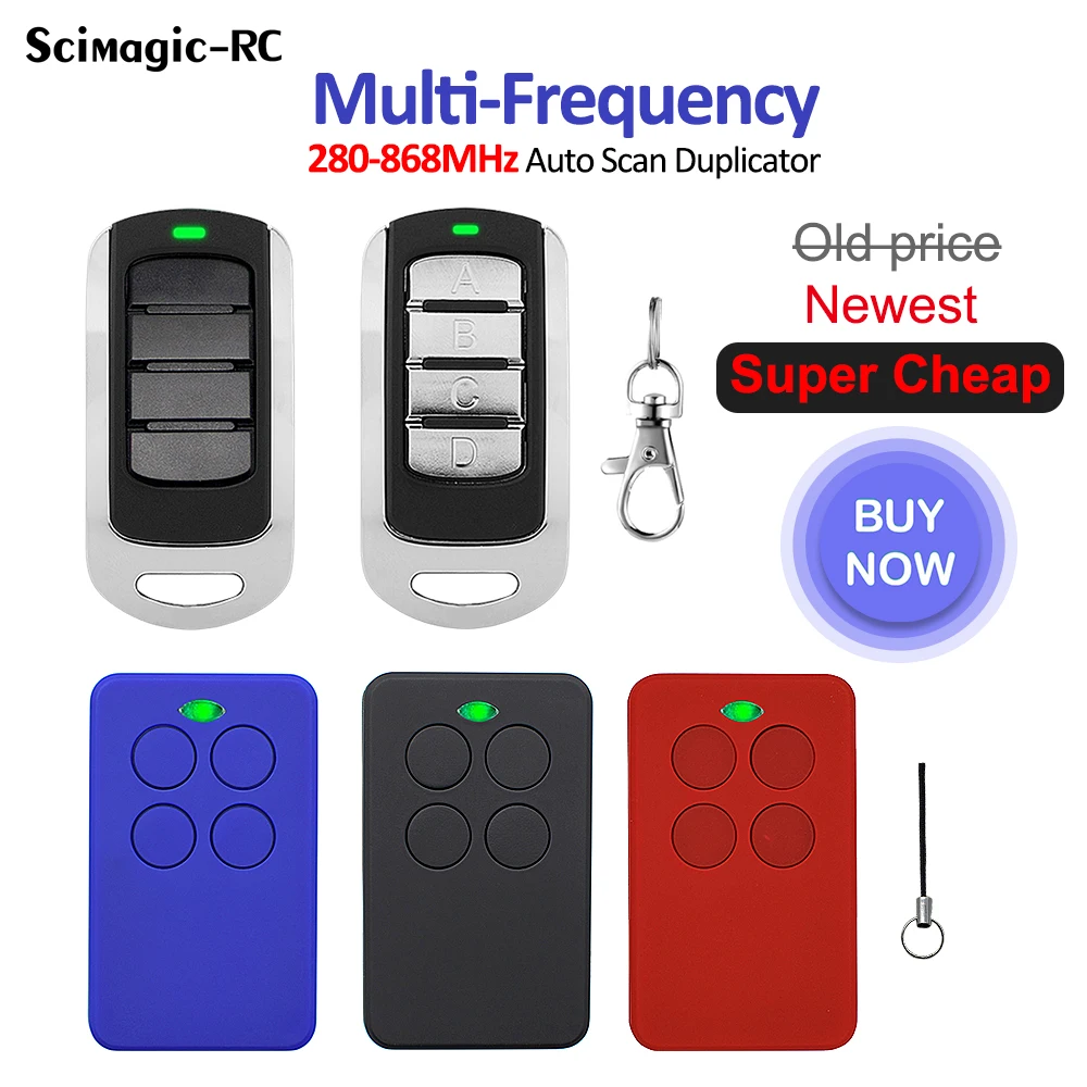 Multiple Frequencies Garage Door Remote Control Duplicator 287-868MHz 433.92MHz Gate Door Opener For Fixed Rolling Code Keychain