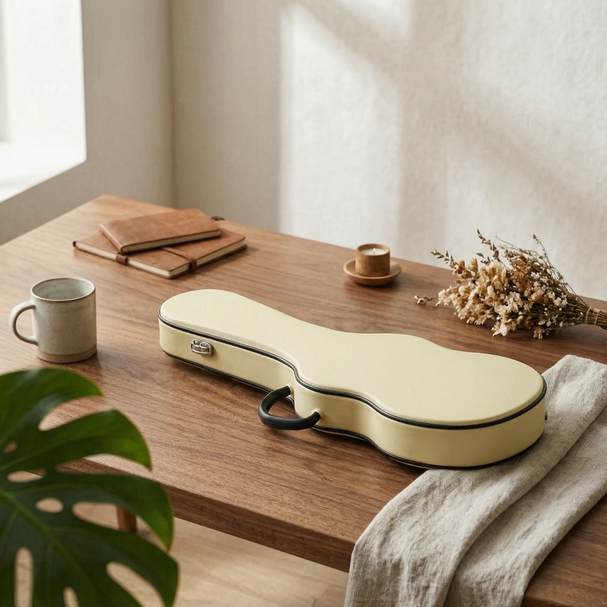 Ukulele Hard Case Rigid Ukulele Case with Storage Compartment Long-Lasting Portable for Musicians, Travel, Rehearsals