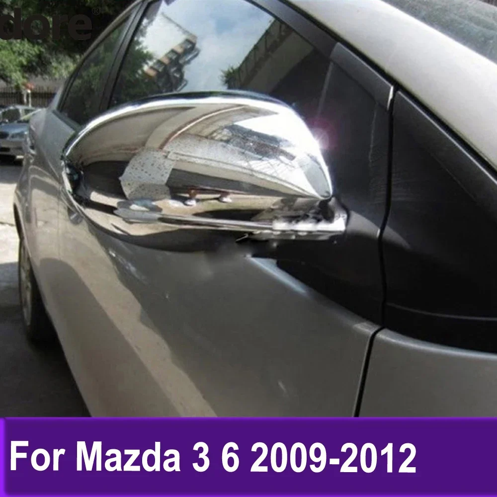 Side Door Mirror Cover Trim Chrome For Mazda 3 6 M3 M6 2012 2011 2010 2009 Rearview Mirrors Trim Car Accessories