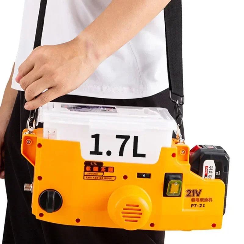 

Portable Airless Sprayer Lithium Battery Paint Spraying Machine Painting Tool 1.7L Electric Spray Gun Backpack Latex Line Lacque