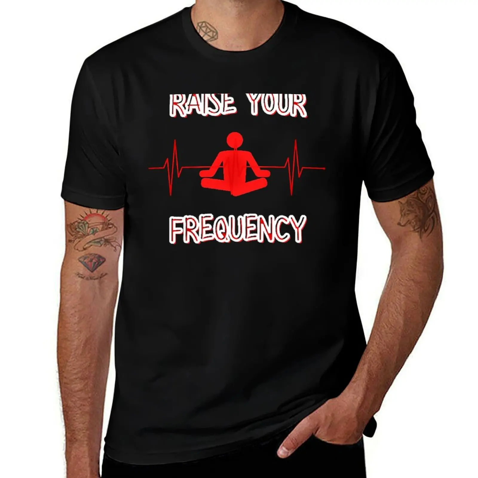 RAISE YOUR FREQUENCY T-Shirt Work Daily Short Sleeve Top T-Shirt
