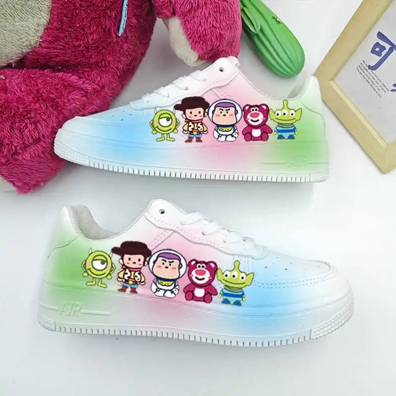 Disney Toy Story Board Shoes New Anime Buzz Lightyear Tennis Shoes Lotso White Shoes Kids Casual Sneakers Couple Basket Shoes