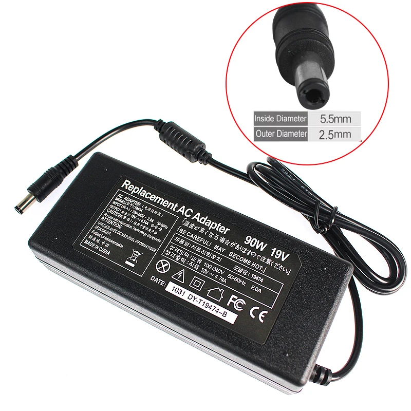 AC DC 19V Power Adapter Supply 4.74A Laptop 19V Power Adapter 19V 4.74A Notebook Charger For Asus K53B K53BY K53E K53F Laptop
