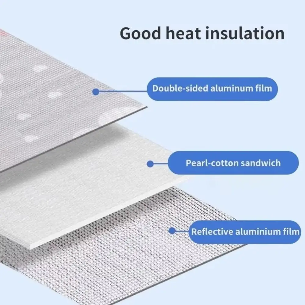 Aluminum Foil Window Insulation Film Anti-UV Removable Window Sun Shade Film with Suction Cup Double Side Window Privacy Film