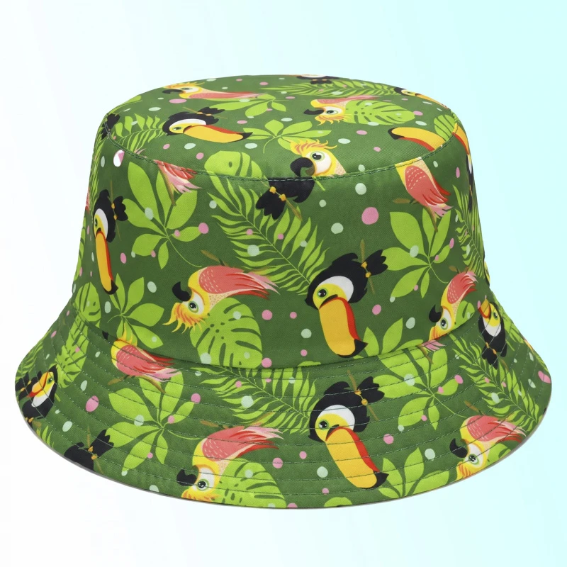 2 Stück Unisex Bucket Hat Sommer Sonnenhut Retro Hip Hop Streetwear Erdbeer-Print Fischerhut 90er Jahre Festival Outdoor Strand