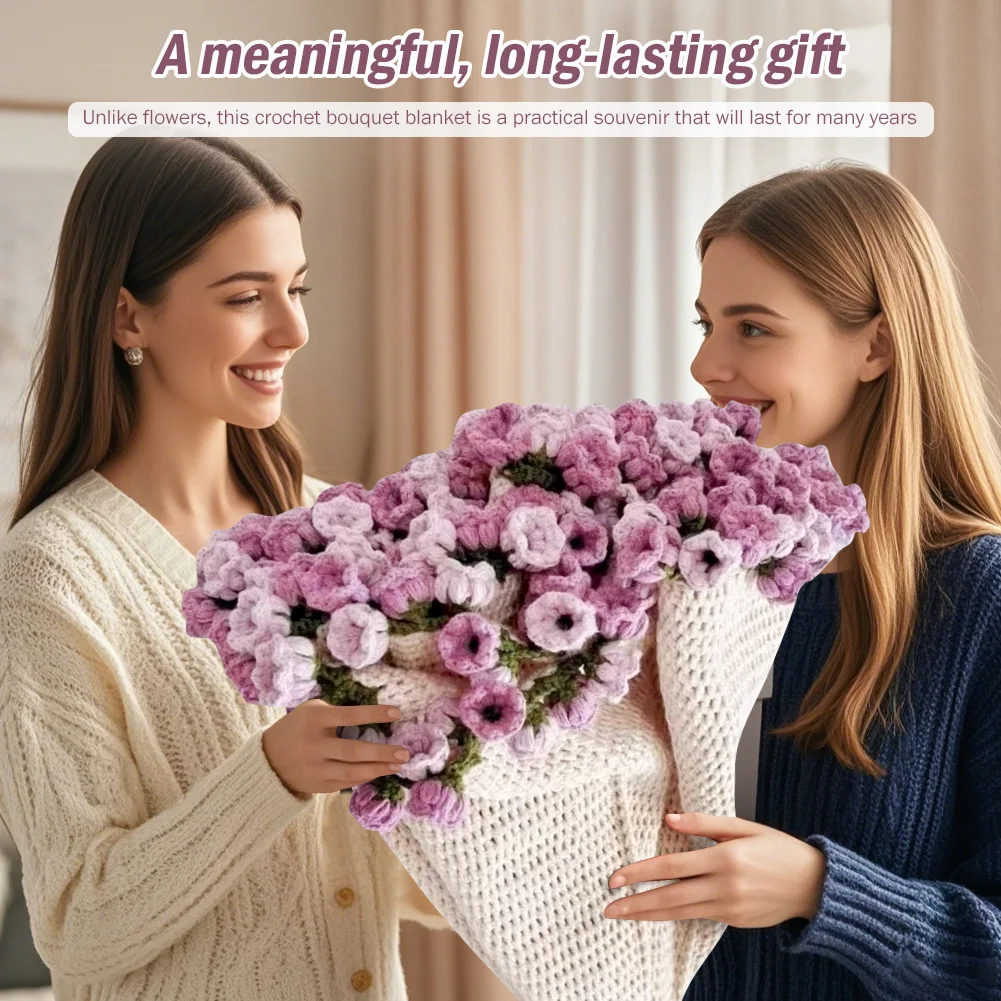 3D Floral DIY Crochet Flower Blanket Kit