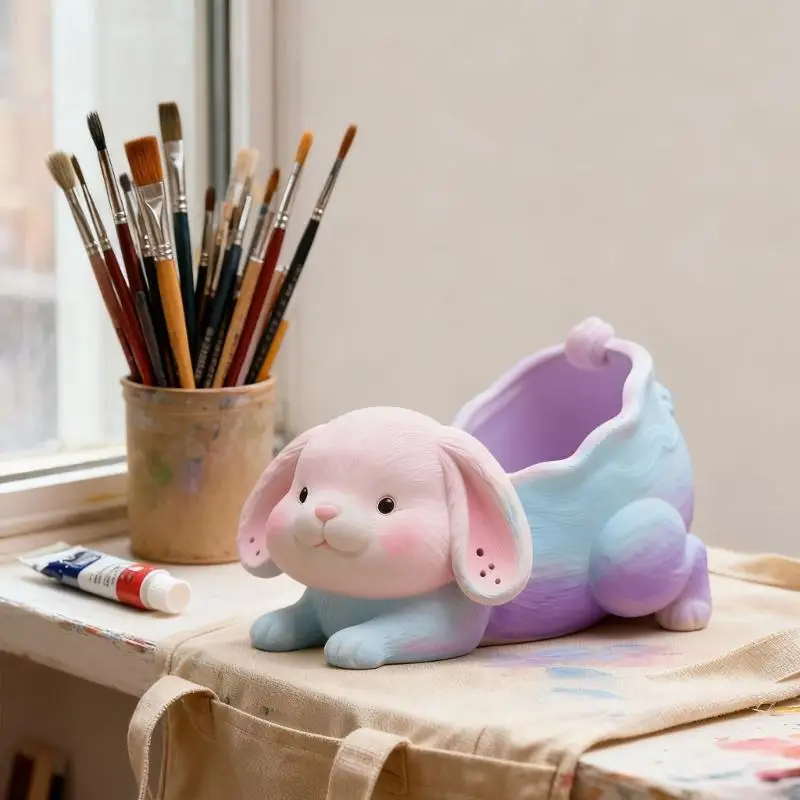 

Creative Rabbits Silicone Mould For Resin Jewelry Making Craft Flowerpot Designs