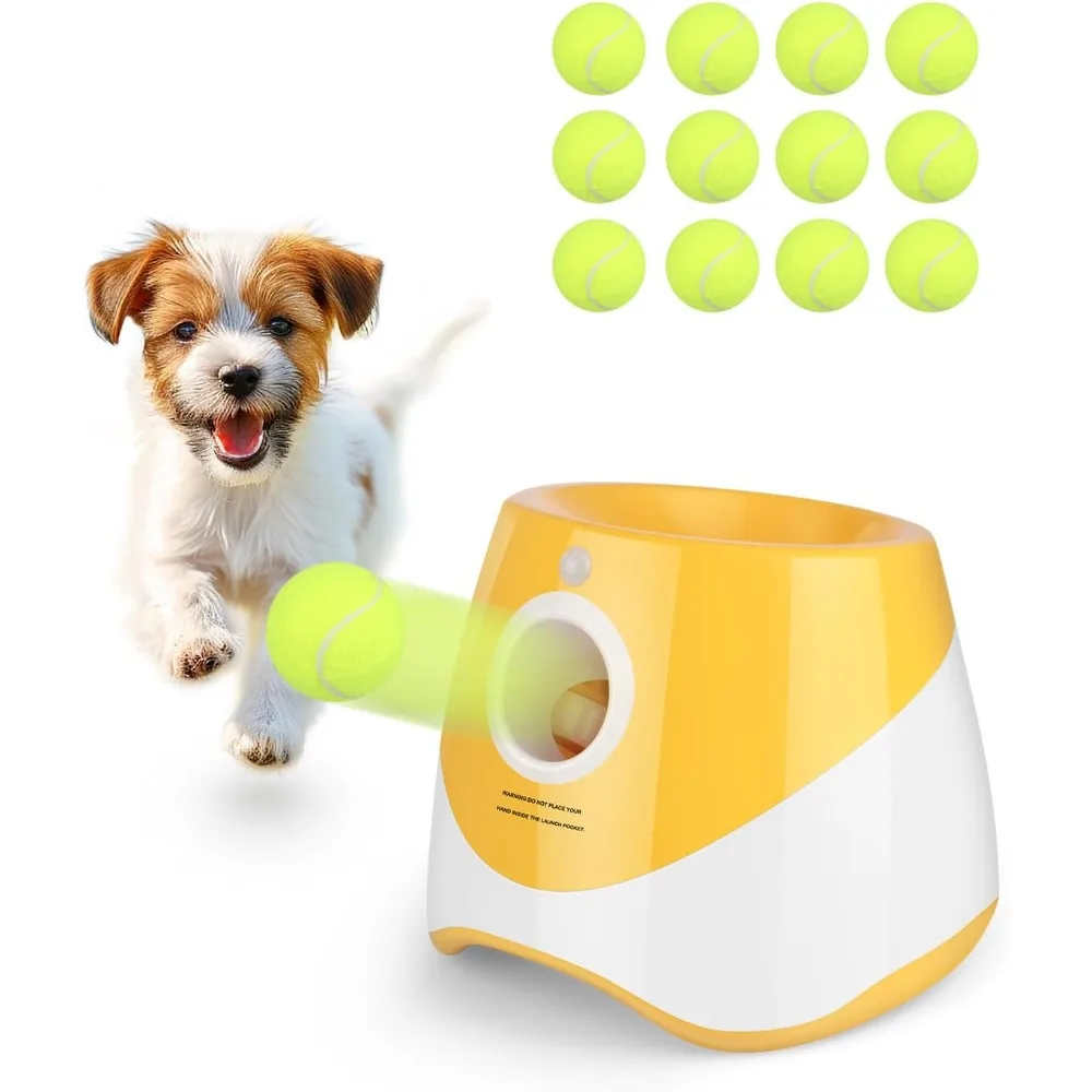 Automatic Ball Launcher for Dogs，Balls Launcher for Dogs with 12 Tennis Balls, Self Throwing Ball Machine