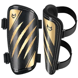 WVVOU Kids Shin Guards, Boys and Girls Soccer Shin Guards, Men's Soccer Shin Guards with Double Adjustable Straps, Super Impact