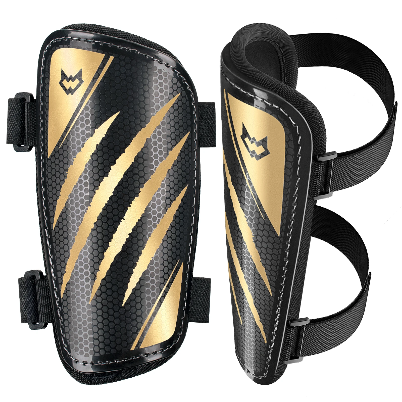 WVVOU Kids Shin Guards, Boys and Girls Soccer Shin Guards, Men's Soccer Shin Guards with Double Adjustable Straps, Super Impact