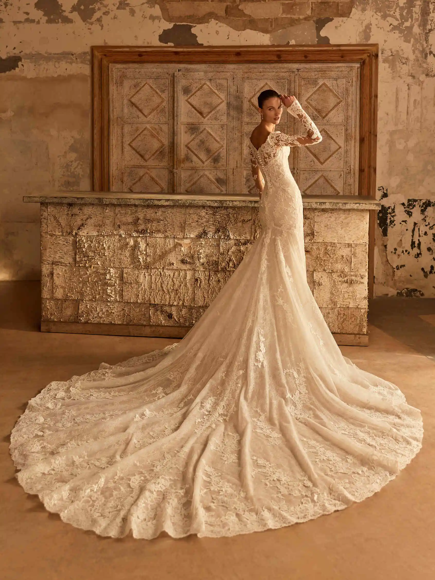 Mermaid Wedding Dress Vestido De Novia Encaje Long Sleeve Simple Vestidos Feminino Elegante Para Casamento Curvy Alta Costura