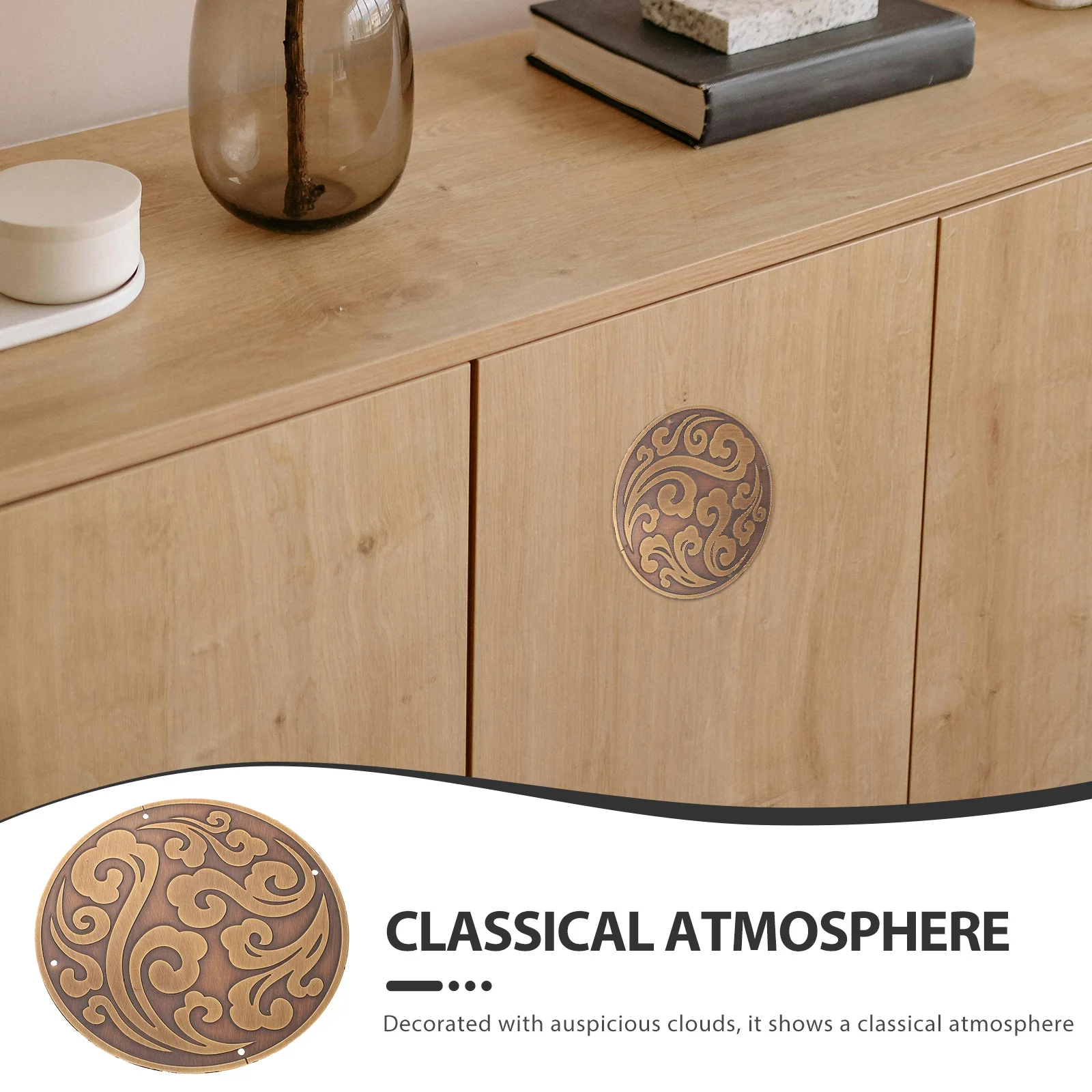 

Brass Applique Carved Metal Decal For Furniture Cabinet Door Diy Vintage Chinese Style Wall Decor Home Storage Rack