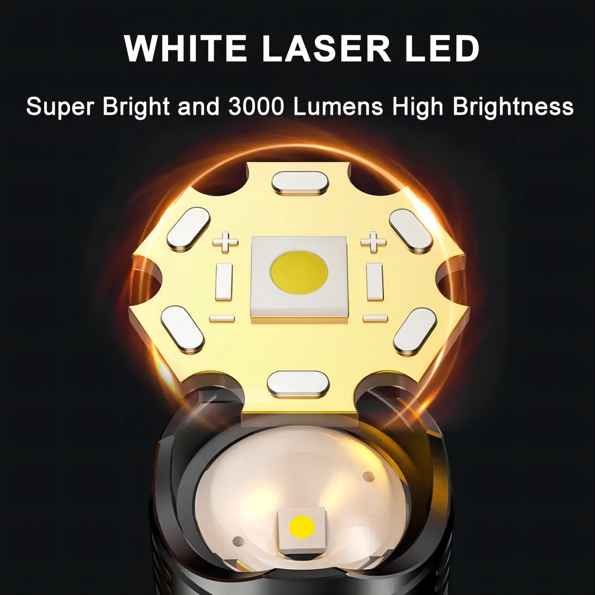 20000LM Latest High Power Led Flashlights White Laser Telescopic Zoom Portable Rechargeable Led Lamp Waterproof Torch Lights