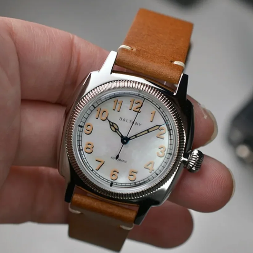 

Baltany Men Pilot Watch 36mm Automatic Mechaical Wristwatch Sapphire 20ATM Waterproof Square Luminous Miyota 9015