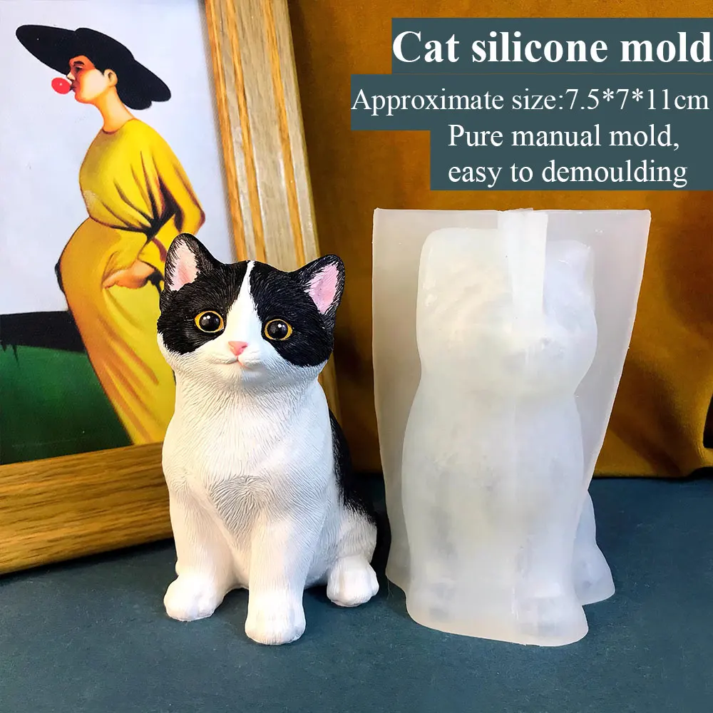 Cat Mold for Aromatherapy Plaster, Drop Glue, Cute Big Cream, Cow, Manual Silicone Grinding Tool