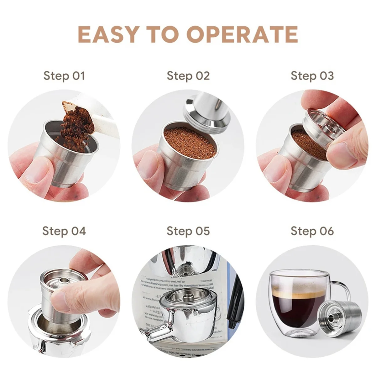 Capsules de café réutilisables en acier inoxydable, pour tous les jours, illy X7, Y3, Y5