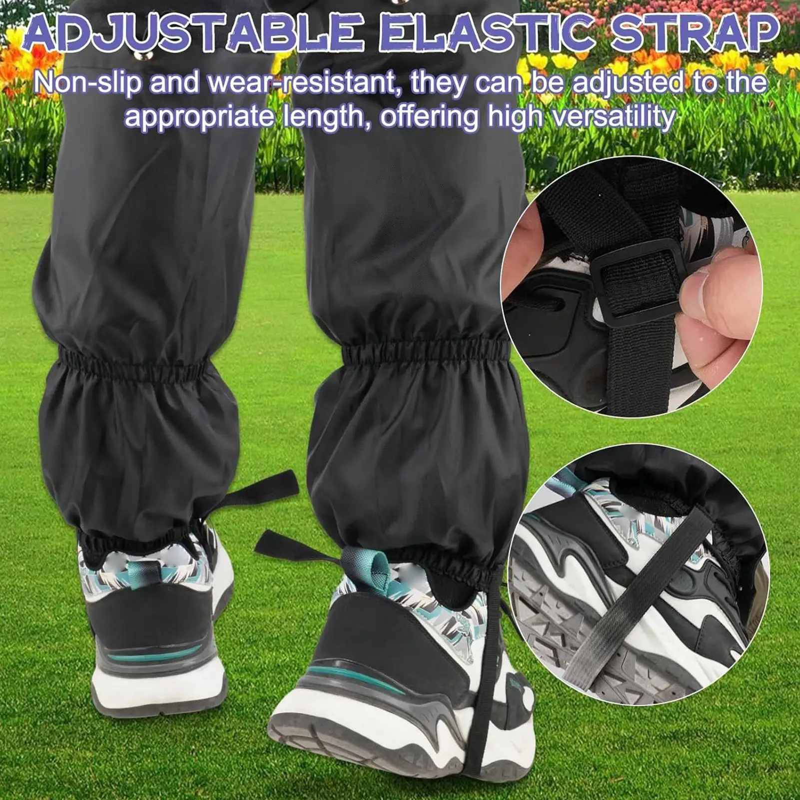 

Защитные чехлы для ног для ухода за газоном, водонепроницаемые гетры для кошения и пешего туризма, регулируемые чехлы для зимних ботинок, защита лодыжек для катания на лыжах для работы во дворе, дождя