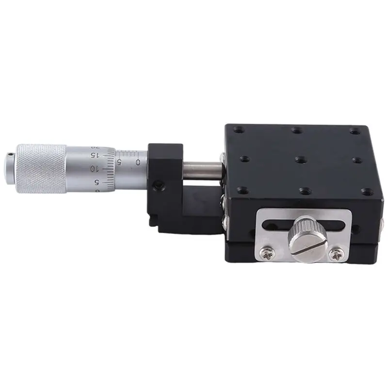 A01F-X Axis 40X40mm Knob Micrometer Sliding Stage Guide Rail Type Platform Manual Displacement Sliding Table Easy To Use (LGX40-