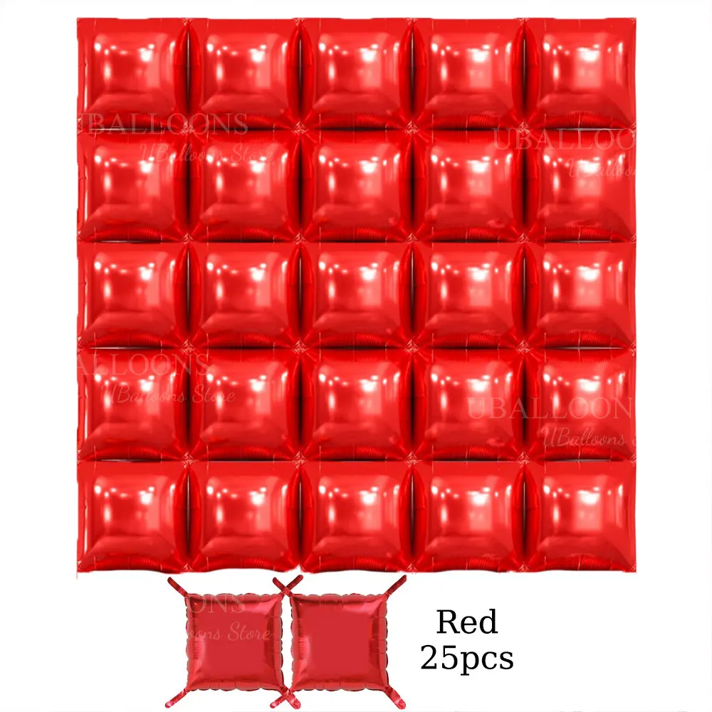 25/129 Stück rot blau quadratische Folienballons Wand rot Königsblau Luftballons Girlande für Geburtstag Abschluss Unabhängigkeit Hintergrund Dekor – Detail 9