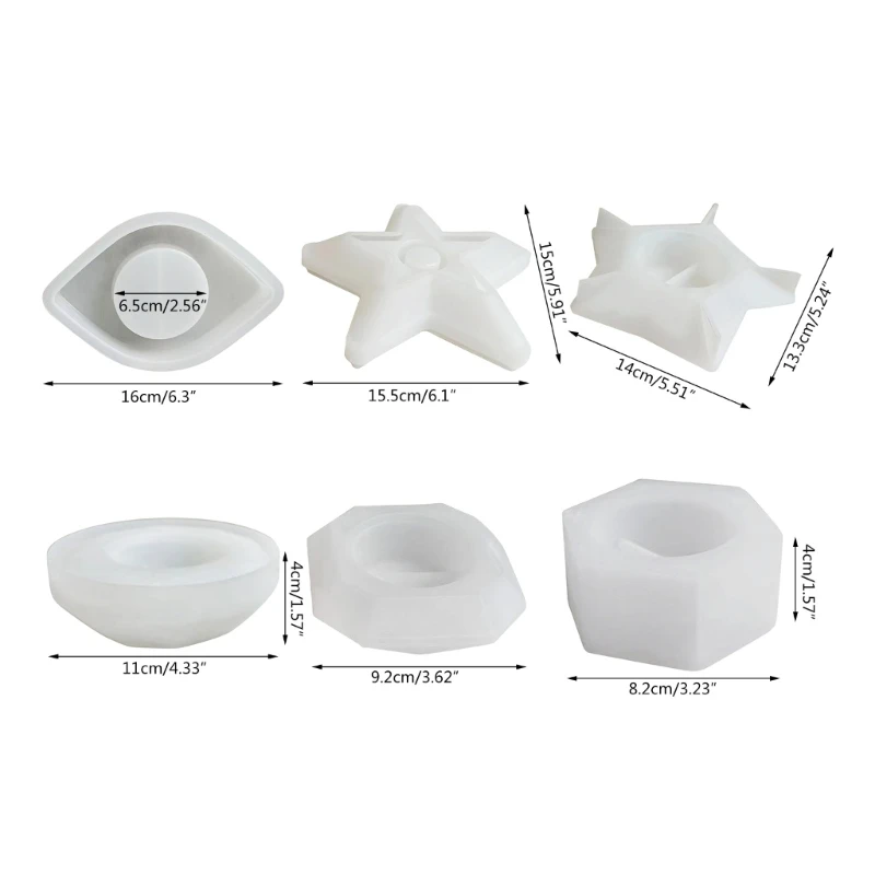 Molde silicone castiçal 3D para artesanato fundição resina DIY decoração casa cimento