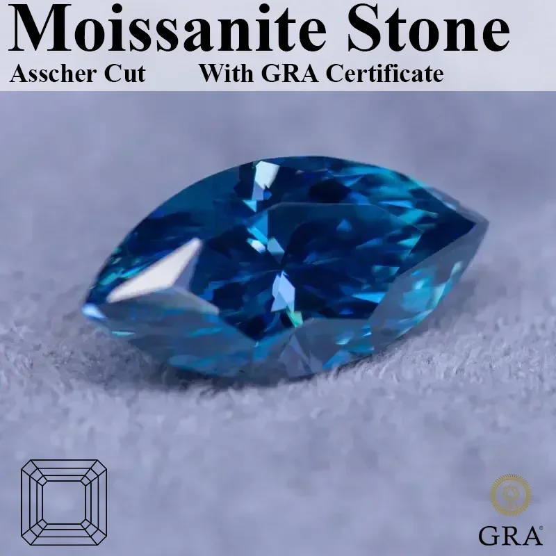 

Marquise Sapphire Blue Color Moissanite Stone Artificial Gemstone Advanced Shiny Jewelry Rings Earrings Making With