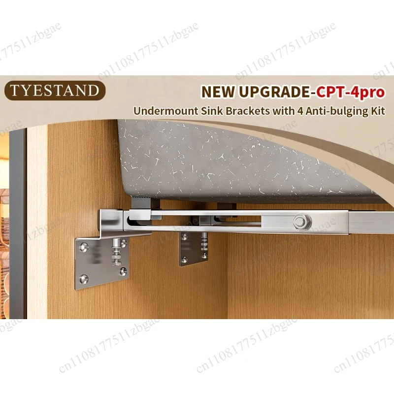 Adjustable Stainless Steel Installation One Bar 1PC Undermount Sink Support Brackets for Heavy Duty Undermount Kitchen Sink