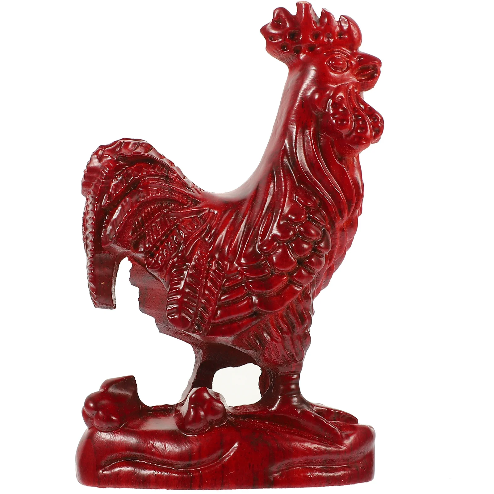 

Realistic Wooden Rooster Carving Decoration for Home Office Garden Desktop Animal Crafts Ornament Wood Rooster Statue