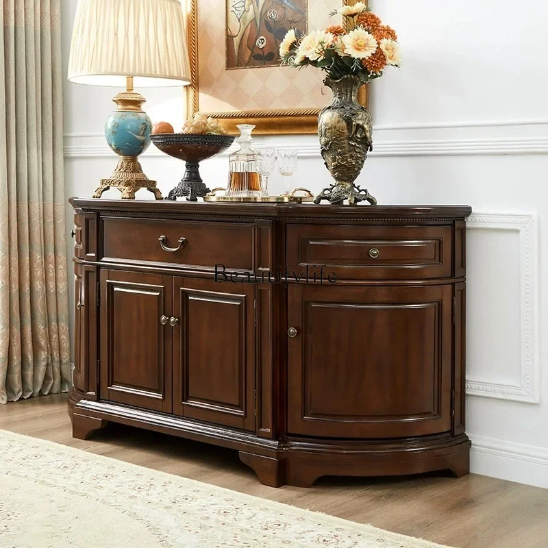 

01American solid wood porch cabinet, entrance aisle, entrance table against the wall, side cabinet